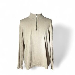 Tommy Bahama Cotton Cashmere Mens Quarter Zip Pullover Sweater‎ Long Sleeve XL